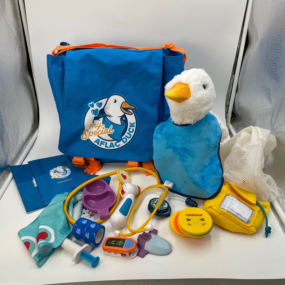 My Special Aflac Duck Interactive Cancer Coping Toy Bag Tote & Accessories VIDEO
